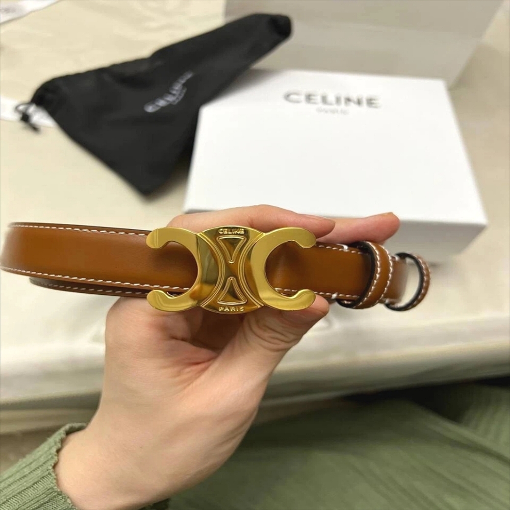 Celine Tan Leather Belt